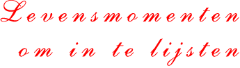 Levensmomenten om in te lijsten
